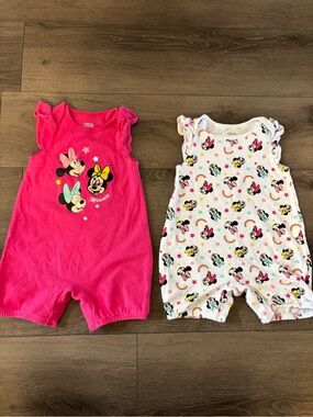 Disney Baby Hot Pink Infant Bodysuit with White Logo
